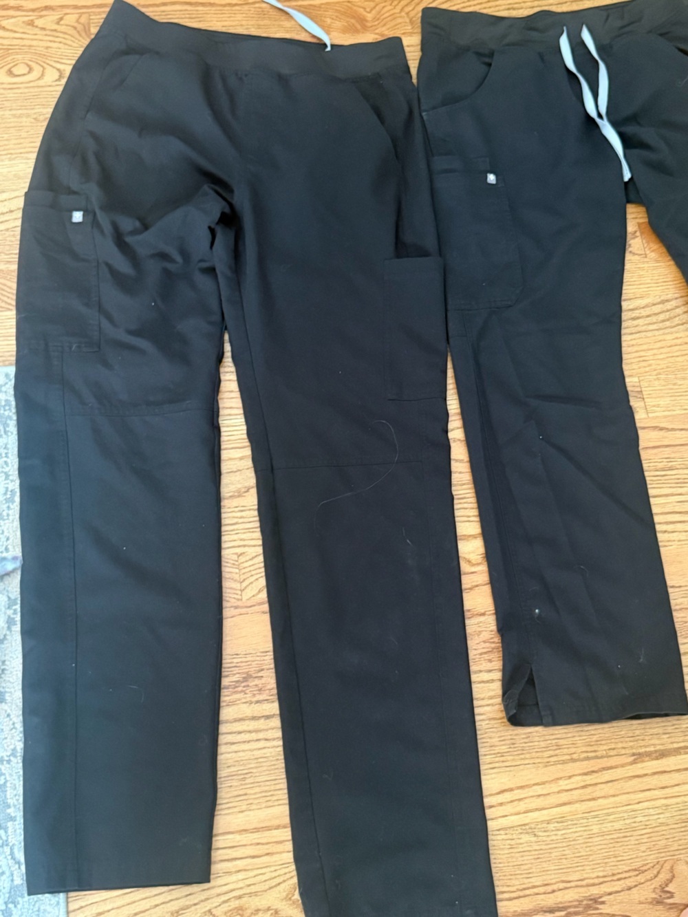 Black Men's Utility Scrub Pants with Drawstring Waist AXIM BLACK FIGS LARGE TALL